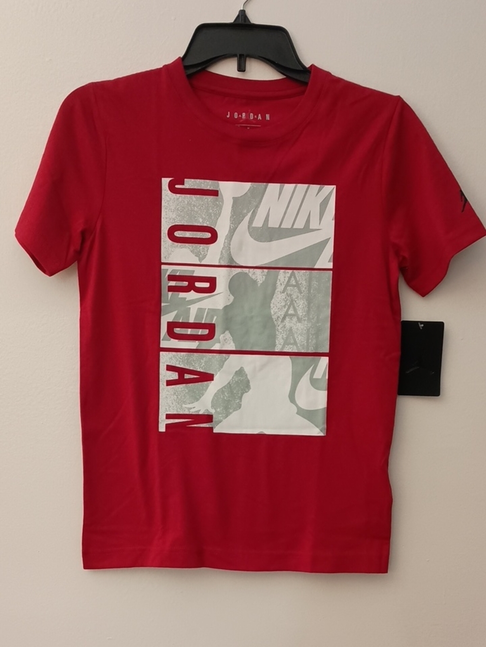Jordan Red Short Sleeve Tee with White Graphic